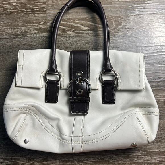 Coach Handbags - Coach white leather soho shoulder